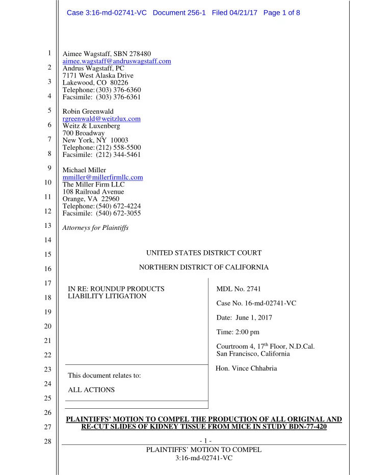 case 3 16 md 02741 vc document 256 1 filed 04 21 17 page