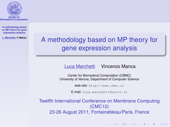 a methodology based on mp theory for gene expression