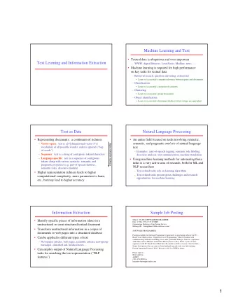 1  Sample Job Posting  Extracted Job Template Subject: US - TN -SOFTWARE PROGRAMMER