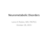 neurometabolic disorders