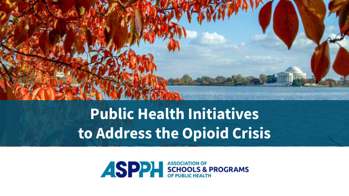 public health initiatives to address the opioid crisis