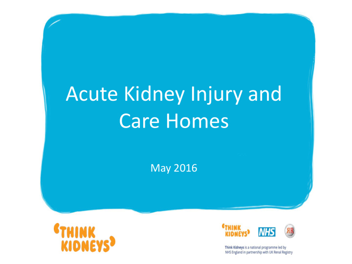 acute kidney injury and care homes