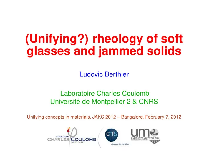 unifying rheology of soft glasses and jammed solids