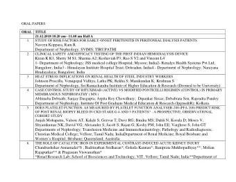 Naveen Koppara, Ram R Department of Nephrology, SVIMS; TIRUPATHI 2. CLINICAL SAFETY AND EFFICACY