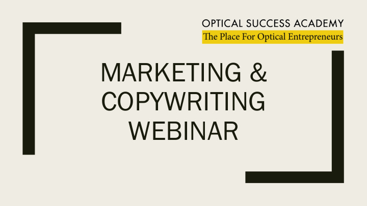 marketing copywriting webinar what is is m marketin ing g