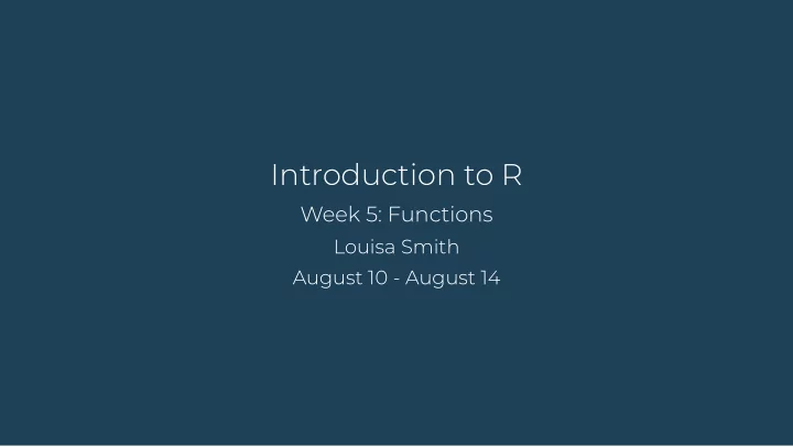 introduction to r
