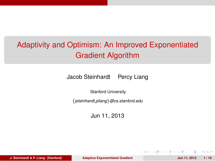 adaptivity and optimism an improved exponentiated