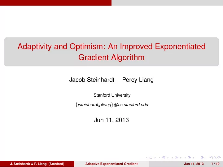 adaptivity and optimism an improved exponentiated