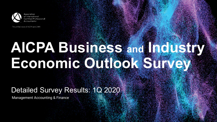 aicpa business and industry economic outlook survey