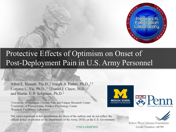 protective effects of optimism on onset of post