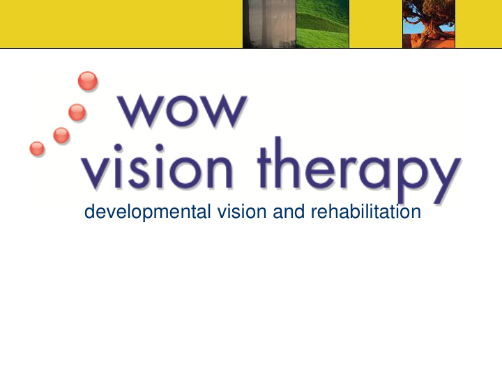 developmental vision and rehabilitation vision and