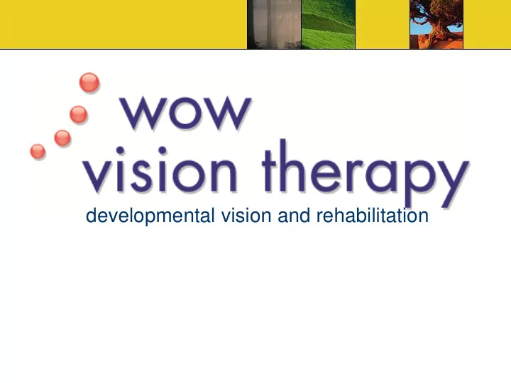 developmental vision and rehabilitation vision and