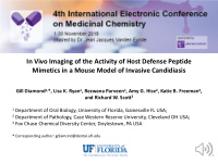 in vivo imaging of the activity of host defense peptide