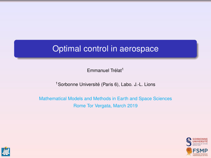optimal control in aerospace