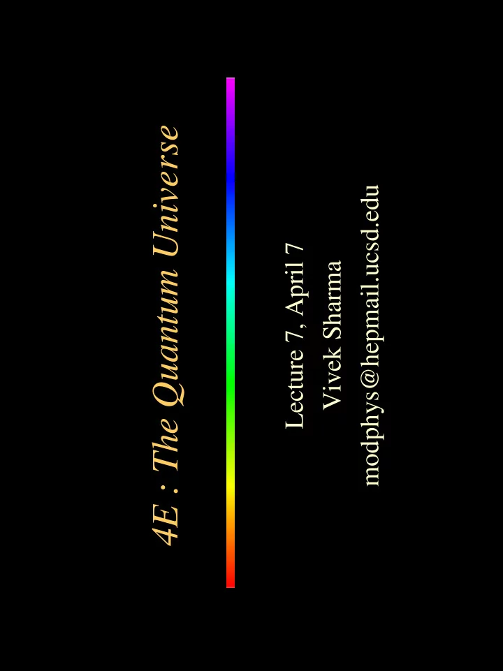 4e the quantum universe