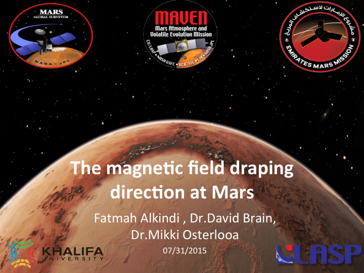 the magne c field draping direc on at mars