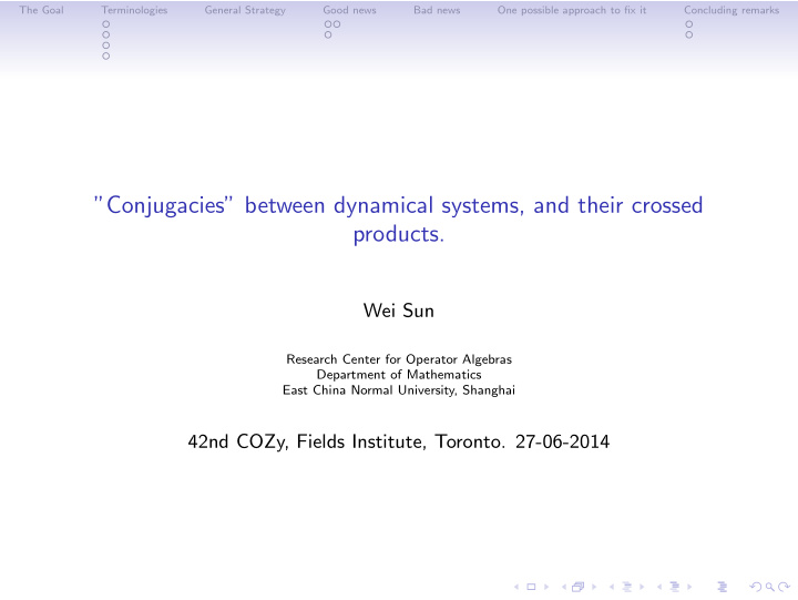 conjugacies between dynamical systems and their crossed