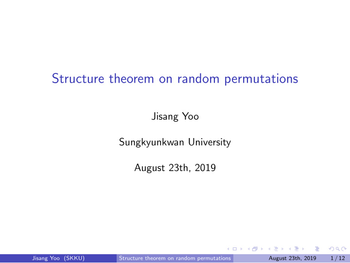 structure theorem on random permutations