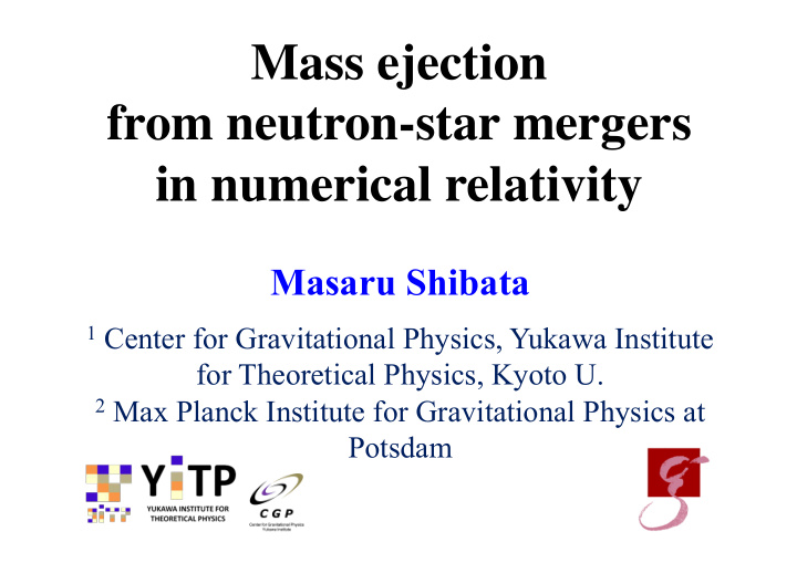 mass ejection from neutron star mergers in numerical