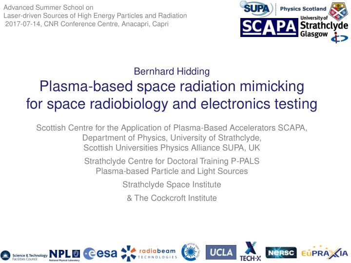 plasma based space radiation mimicking