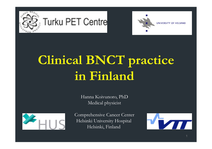 clinical bnct practice in finland