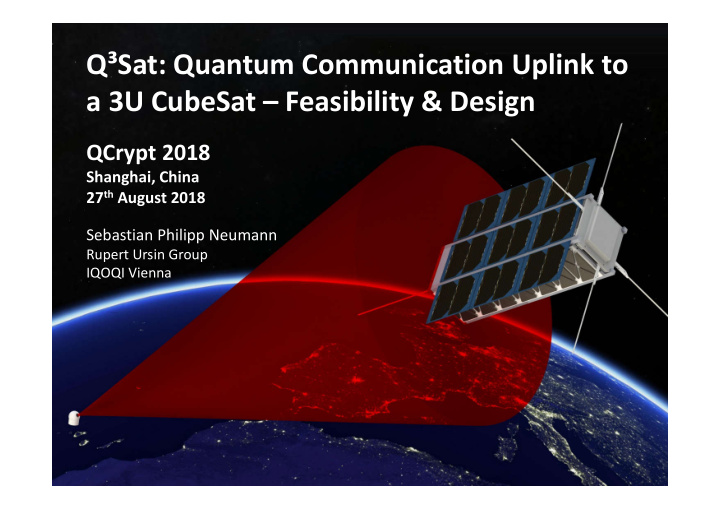 q sat quantum communication uplink to a 3u cubesat