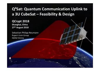 QSat: Quantum Communication Uplink to  a 3U CubeSat  Feasibility &amp; Design  QCrypt 2018
