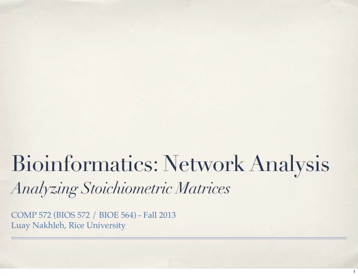 bioinformatics network analysis