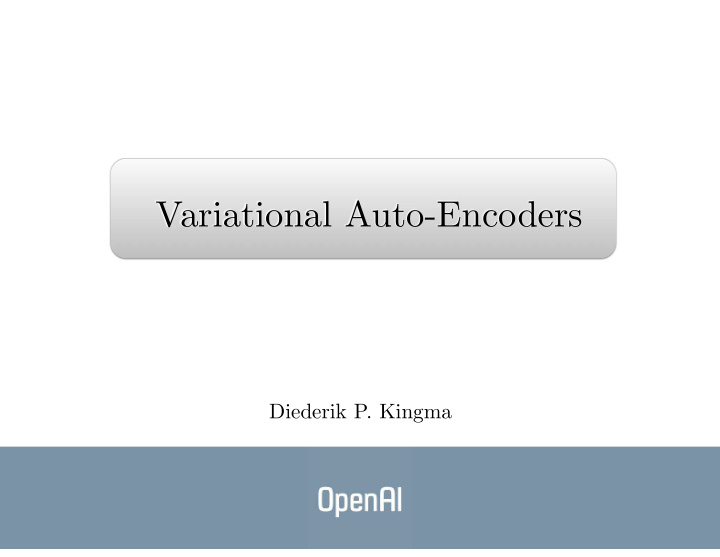 variational auto encoders