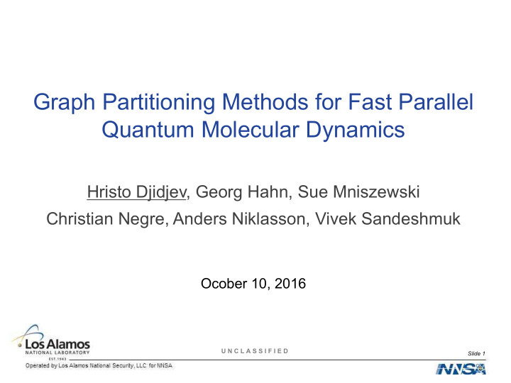 graph partitioning methods for fast parallel quantum