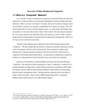 Overview of Fiber-Reinforced Composites  1.1 What is a Composite Material?  It is reasonable