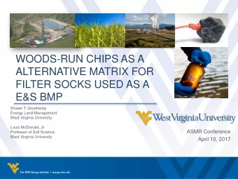 WOODS-RUN CHIPS AS A  ALTERNATIVE MATRIX FOR  FILTER SOCKS USED AS A  E&amp;S BMP  Shawn T.