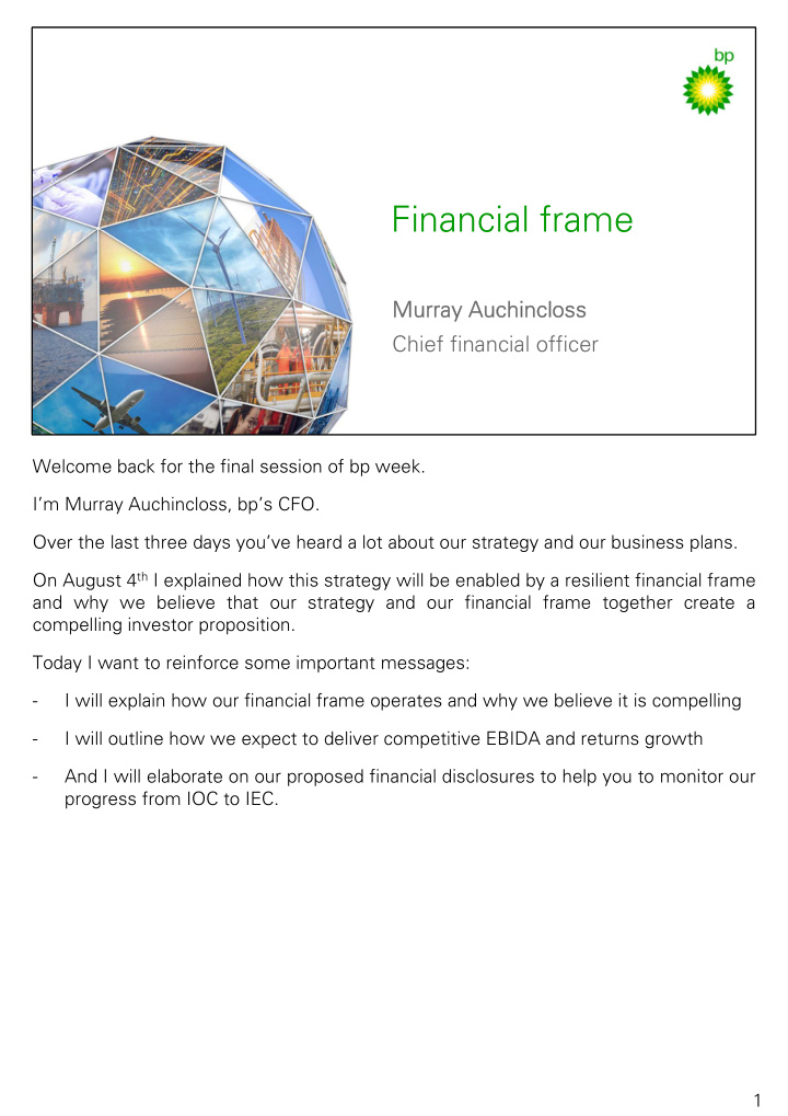 financial frame