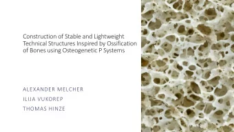 Construction of Stable and Lightweight  Technical Structures Inspired by Ossification  of Bones