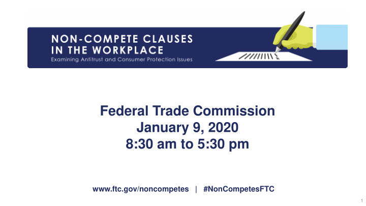 federal trade commission january 9 2020 8 30 am to 5 30 pm
