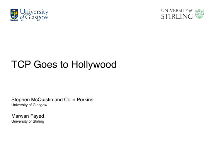 tcp goes to hollywood
