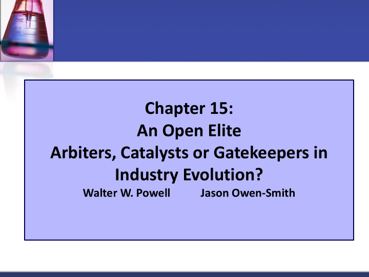 chapter 15 an open elite arbiters catalysts or