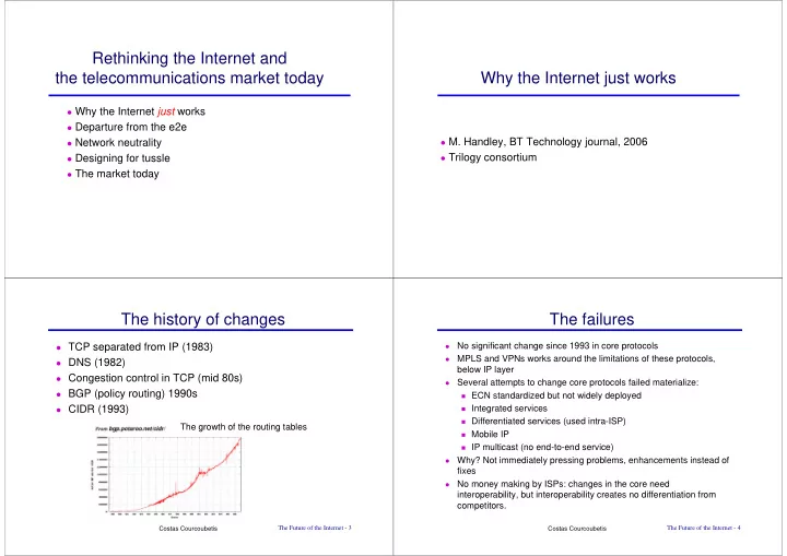 rethinking the internet and the telecommunications market