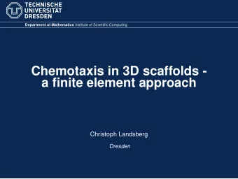 Chemotaxis in 3D scaffolds -  a finite element approach  Christoph Landsberg  Dresden  Introduction