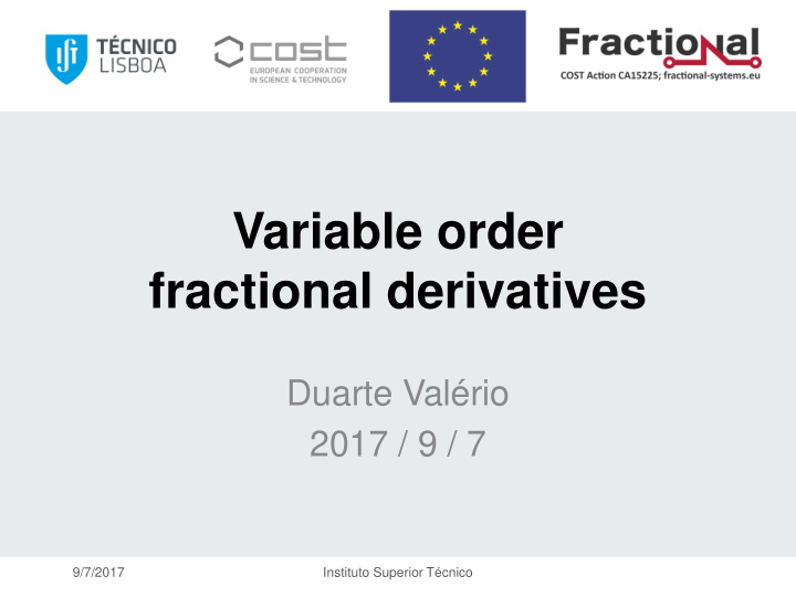 variable order fractional derivatives