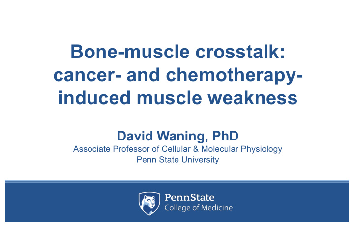 bone muscle crosstalk cancer and chemotherapy induced