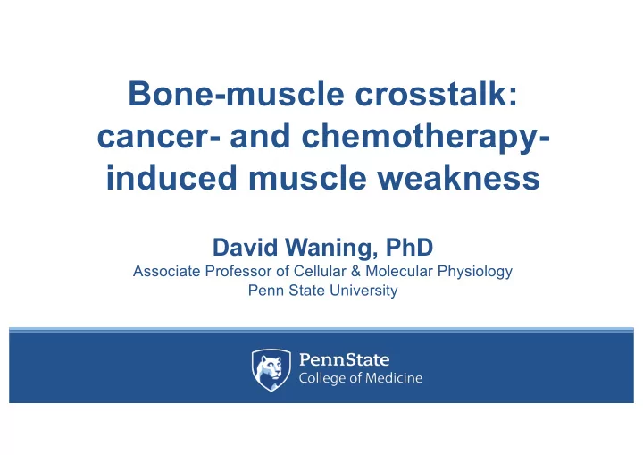 bone muscle crosstalk cancer and chemotherapy induced