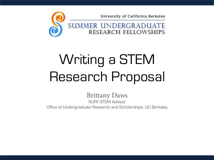 writing a stem research proposal