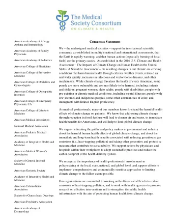 American Academy of Allergy  Consensus Statement  Asthma and Immunology  We  the undersigned