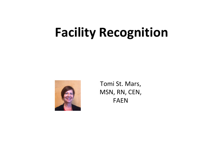 facility recognition