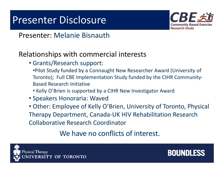 presenter disclosure