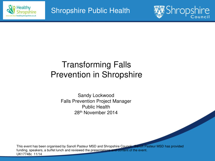 transforming falls prevention in shropshire sandy