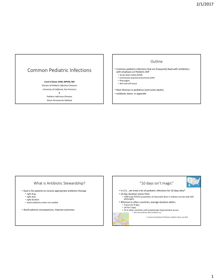 common pediatric infections