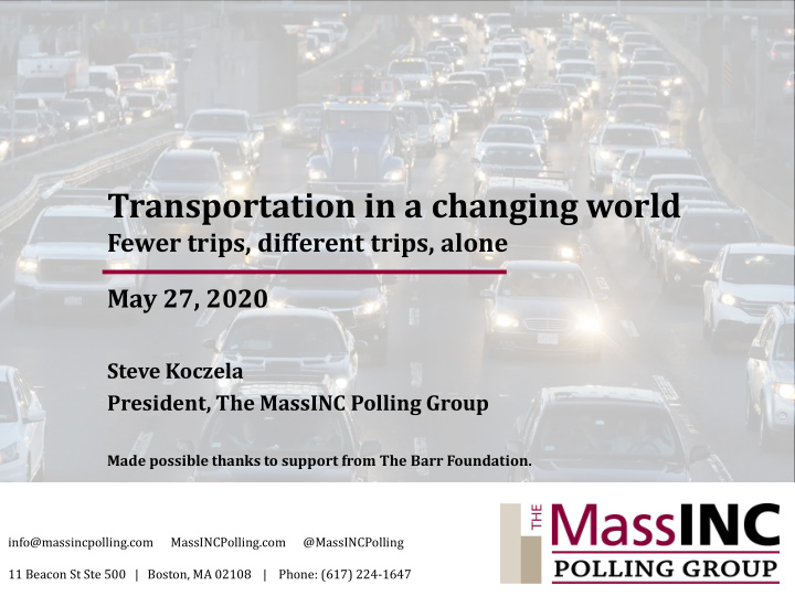 transportation in a changing world