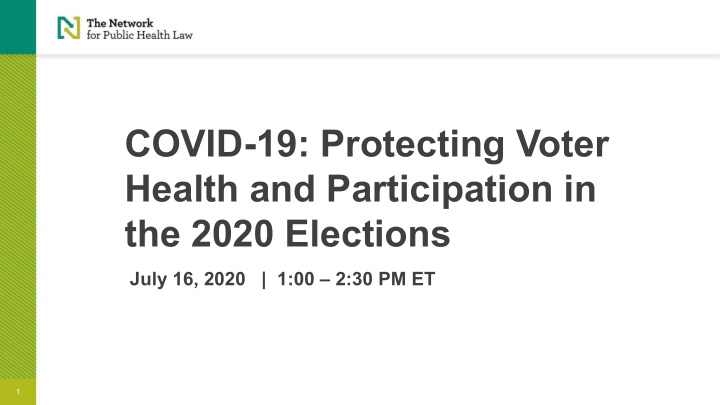 covid 19 protecting voter health and participation in the